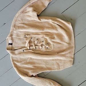 Oatmeal crisscross sweater